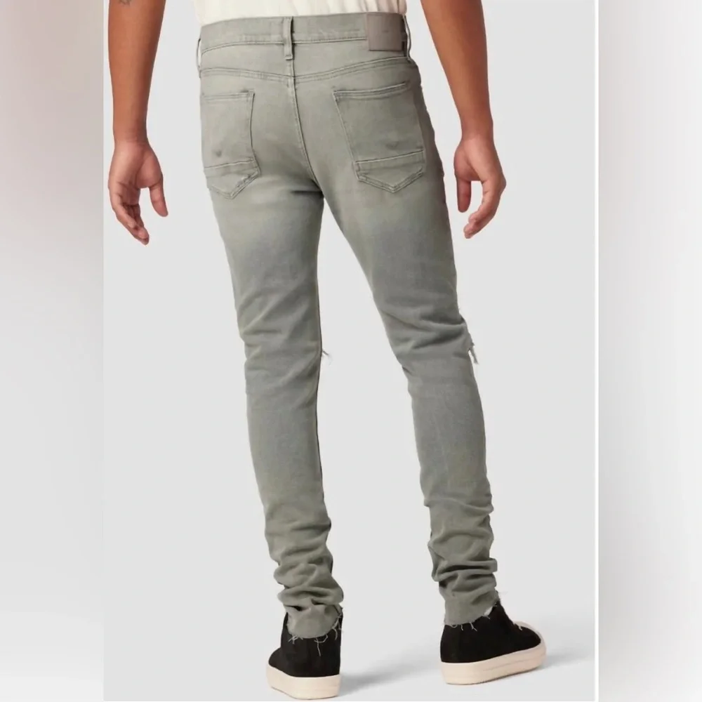 👒Hudson Jeans Men's Ripped Light Gray Zack Skinny DK concrete Jeans size 42 NWT